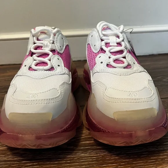 NWT - Balenciaga Fabric Mesh Clear Sole Womens Triple S  display picture 1